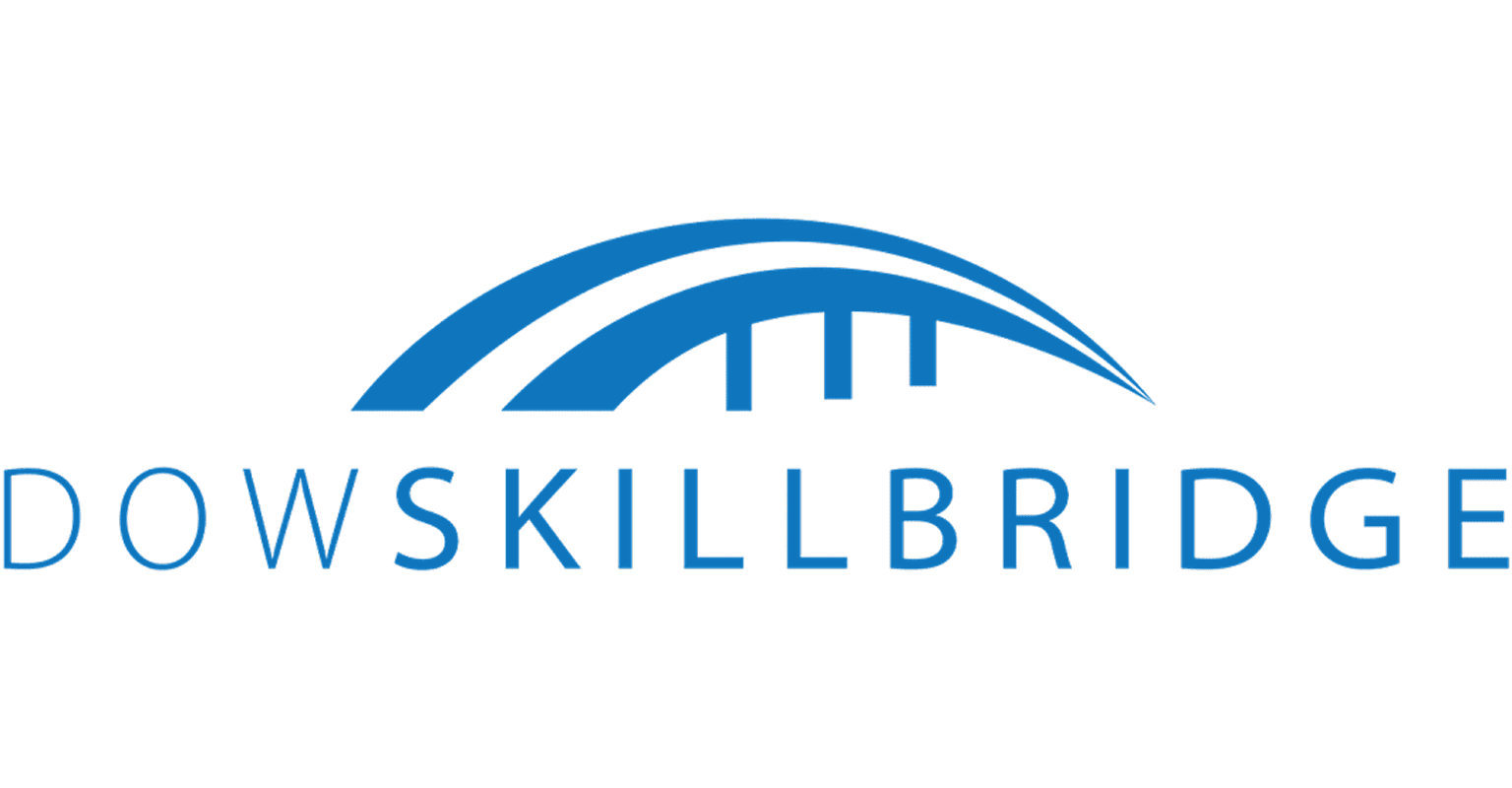 Logo displaying "Dow SkillBridge" with arch design.