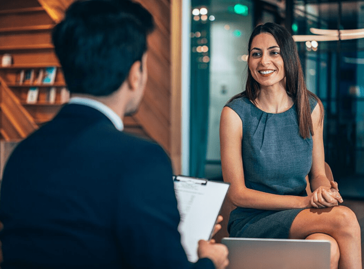 Two professionals having a business meeting.